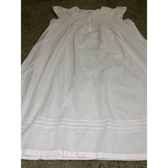 MISS ELAINE Short Cap Sleeve Pink Nightgown Pajama Dress Soft Eyelet Ribbon 2X - Picture 5 of 9